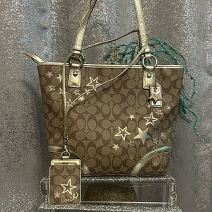 Coach Brown and Gold Tote Bag NWOT